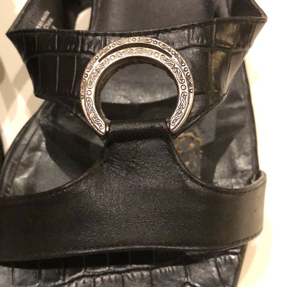 MARIPE Black Heeled Sandal Size 10 - Picture 3 of 6